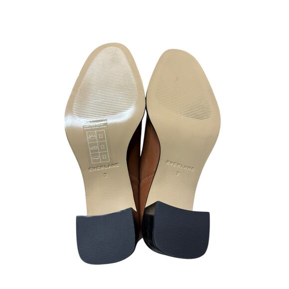 NWOB Everlane Outlaw Mule Women 7 Brown Leather Slip On Block Heel Quiet Luxury - Picture 6 of 9
